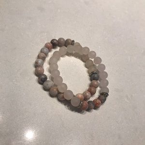 Pair of stone bead bracelets